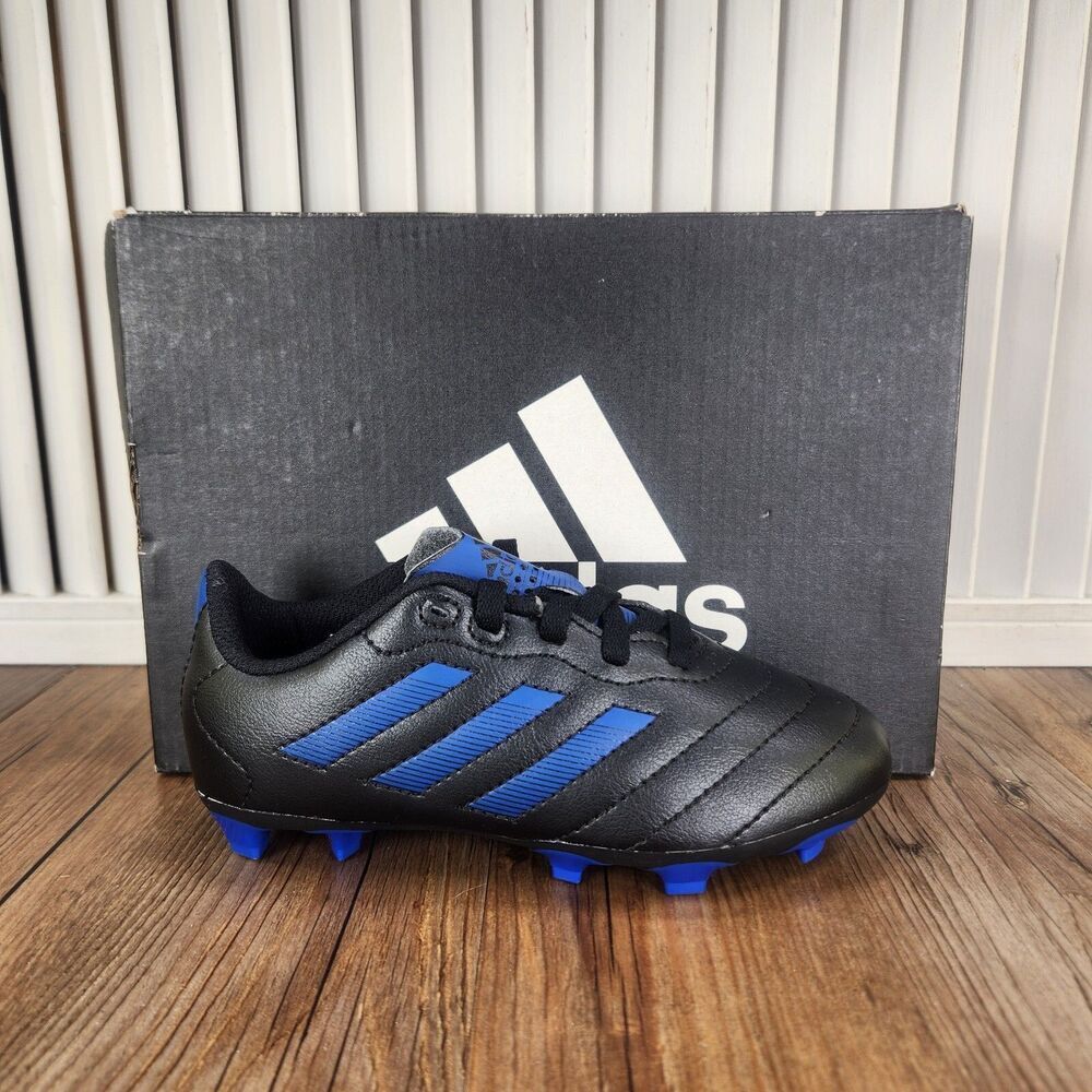 Adidas Goletto VIII FG Junior Size 11K Black Blue Athletic Soccer Cleats GX6906